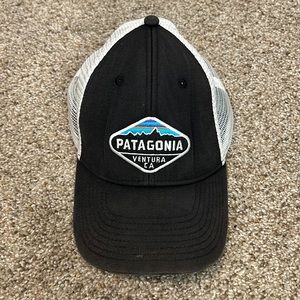 Used - Patagonia Ventura California Snapback Mesh Trucker Hat - Black and White